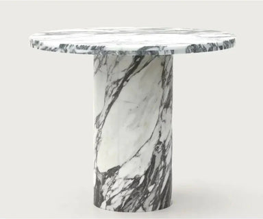 Tostone Arabescato White Marble Round Coffee Table for Elegant Living Rooms