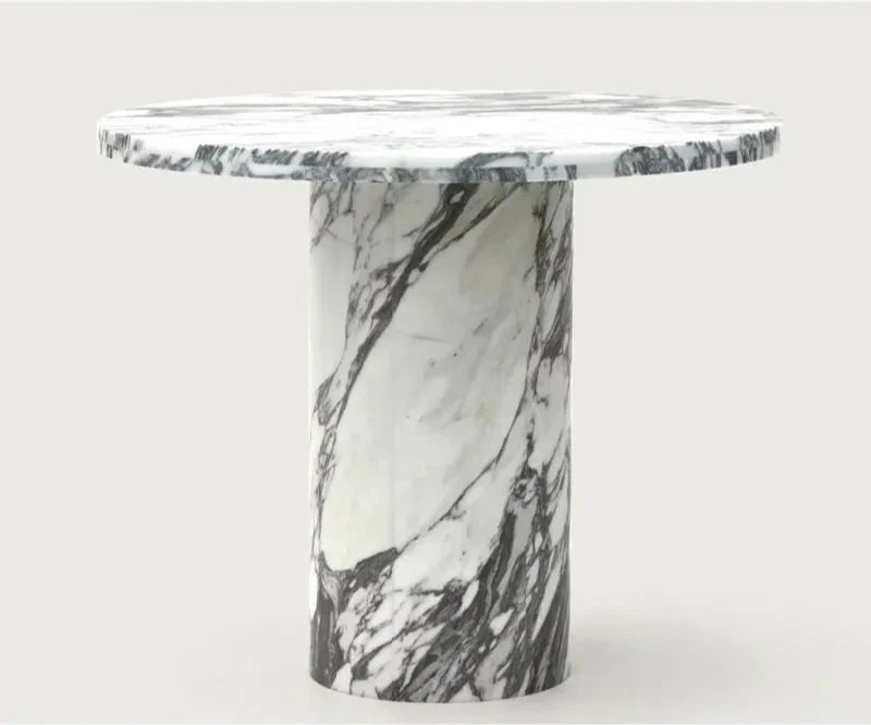 Tostone Arabescato White Marble Round Coffee Table for Elegant Living Rooms