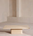 Elegant Italian Minimalist Beige Travertine Square Coffee Table for Luxury Living Room
