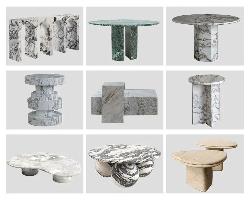 Tostone Elegant Calacatta Viola Marble Triangle Coffee Table for Modern Homes