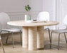 Elegant Natural Travertine Round Coffee Table – Modern Living Room Centerpiece