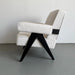 Boucle Creme Lounge Armchair with Black Oak Frame - Modern Comfort Seating