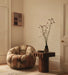 Luxury Italian Vintage Living Room Sofa Chair with Swivel Brass Accents