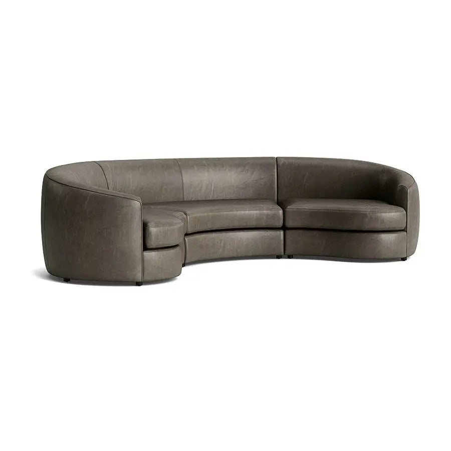 Modern Vintage L-Shape Sectional Sofa, Curved Floor Couch Set, Home Furniture