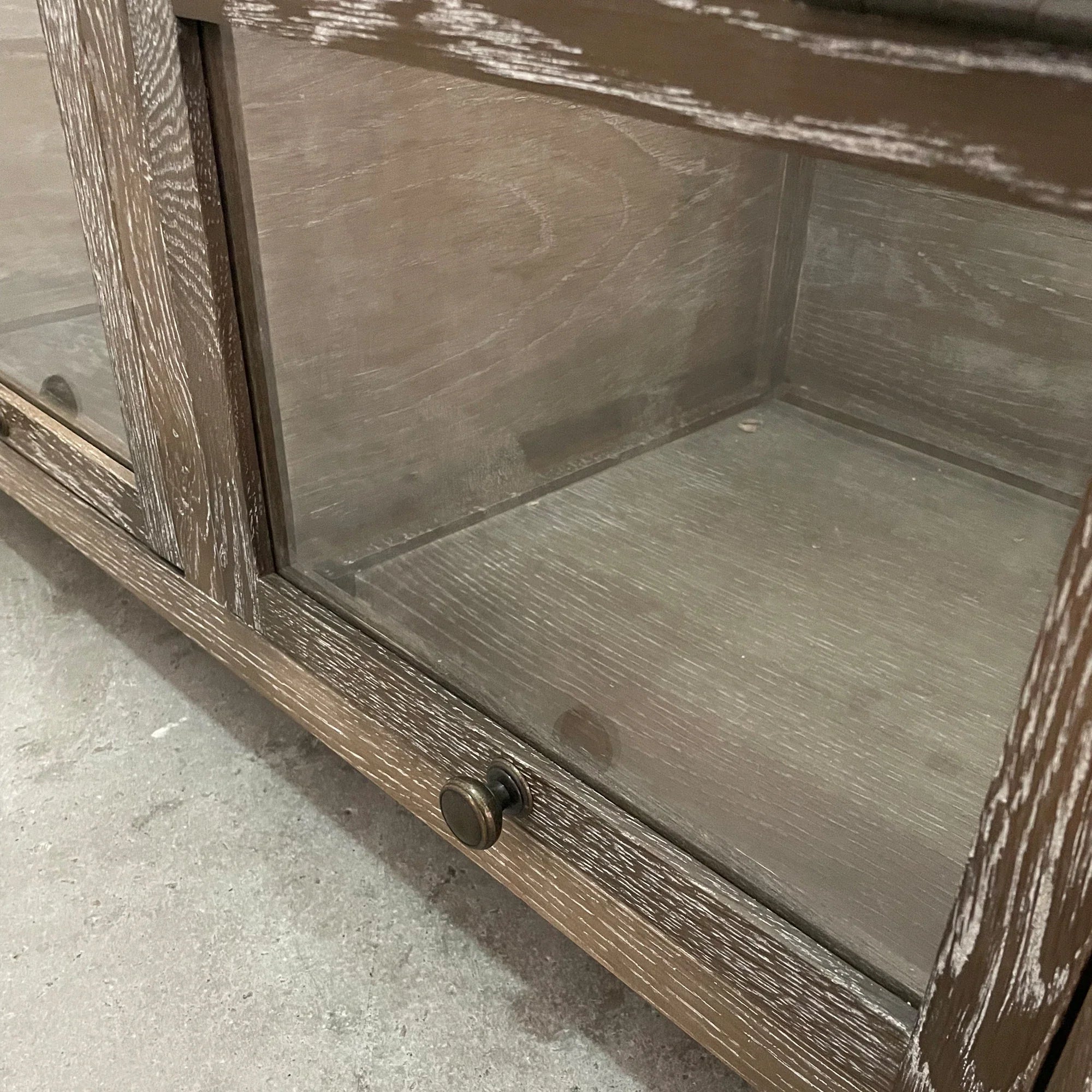 Elegant Glass Top Solid Oak Wood Coffee Table with Storage Drawers
