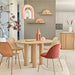 Modern Solid Oak Round Dining Table with Cylinder Legs - Stylish Home Furniture