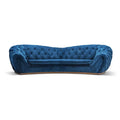 Modern Classic Navy Blue Velvet Tufted 3-Seater Corner Sofa