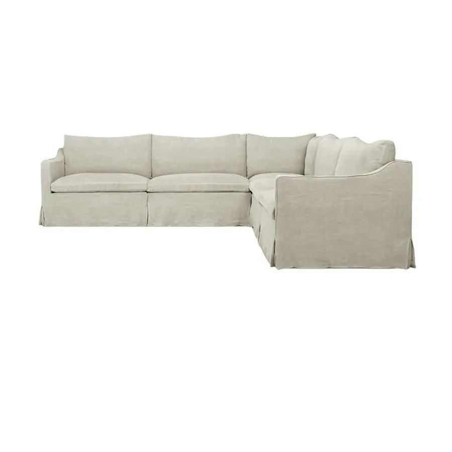 Modern Large I-Shape Cloud Couch Grey Linen Modular Sectional Sleeper Sofa