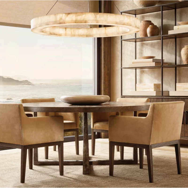 Luxury Forged Metal Dining Table, Customizable Modern Farmhouse Kitchen Furniture