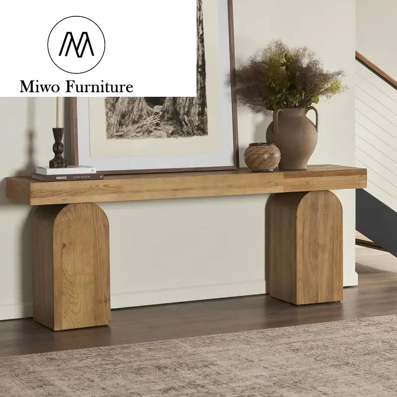 Modern Antique Solid Wood Entryway Hallway Decor Console Table — Woven ...