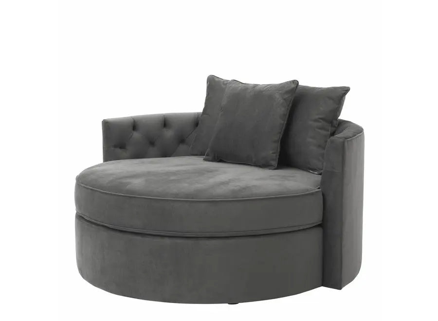Luxurious Round Velvet Accent Sofa Chair for Living Room Events Weddings