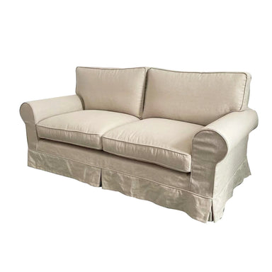 French Classic Linen Fabric Sofa with Removable Slipcover for Living Room
