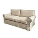 French Classic Linen Fabric Sofa with Removable Slipcover for Living Room