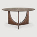 Stunning 59.5'' Solid Oak Round Dining Table, Geometric Crossed Arch Base