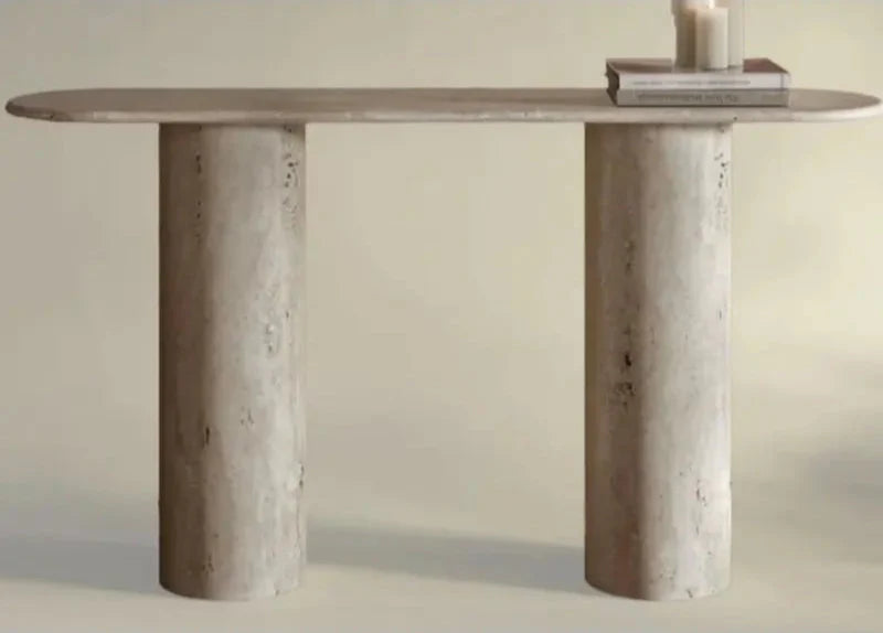 Luxurious Natural Travertine Entryway Console Table for Modern Living Spaces