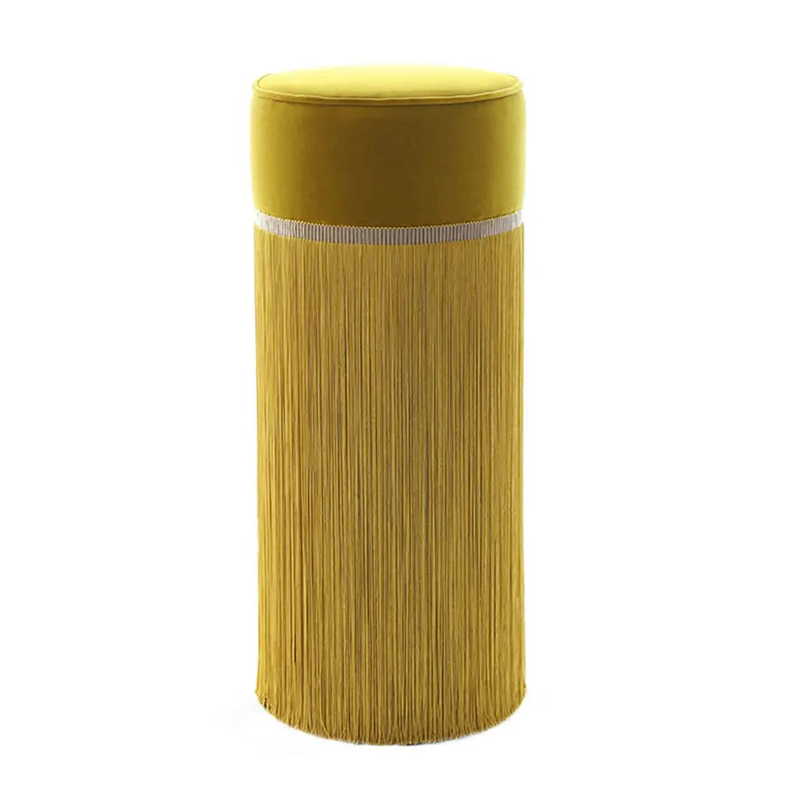 Elegant Velvet Fringed Counter Height Bar Stool with Tassels