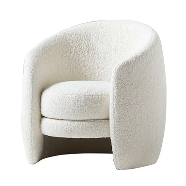 Luxurious Nordic Boucle Accent Chair Half-Round Shaped Armchair Modern Design