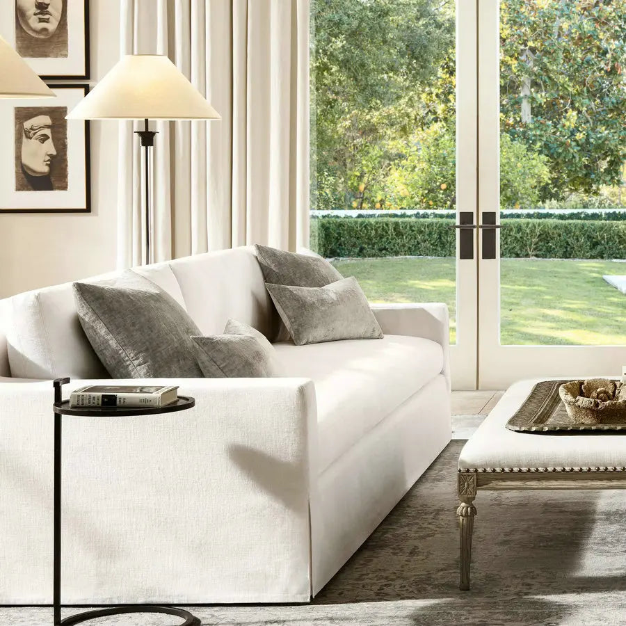 Luxury Cloud Sofa: Plush Down Feather Upholstered Loveseat, Comfortable 3-Seater Couch