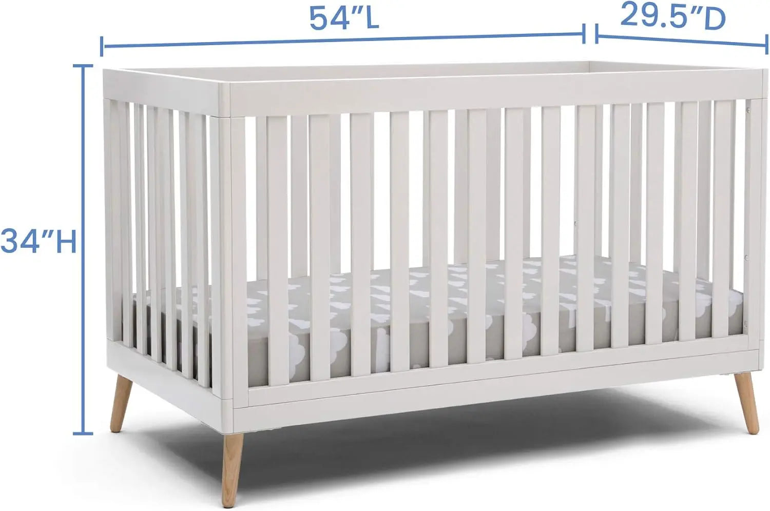 Versatile 5-in-1 Convertible Baby Crib: Adjustable Height, Toddler, Daybed, Full-Size