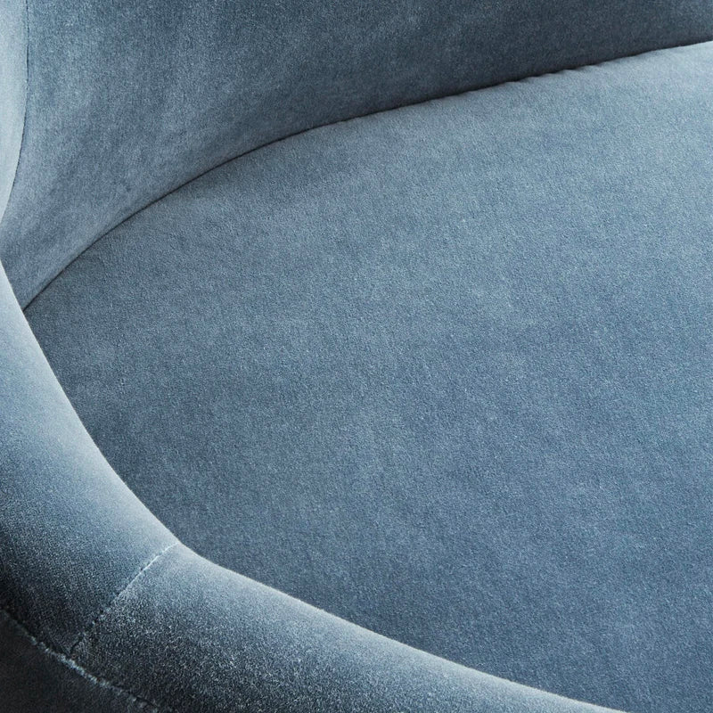 Elegant Velvet Upholstered Tub Dining Chair with Roll Back Armrest Design
