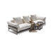 Luxurious Italian White Genuine Leather Modern 3-Seater Sectional Sofa Set