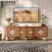 Modern Wooden TV Console Cabinet with Four Doors for Living Room Media Console