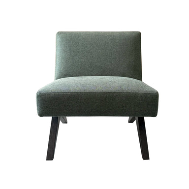 Modern Armless Upholstered Dining Chair Solid Oak Frame Comfortable Fabric