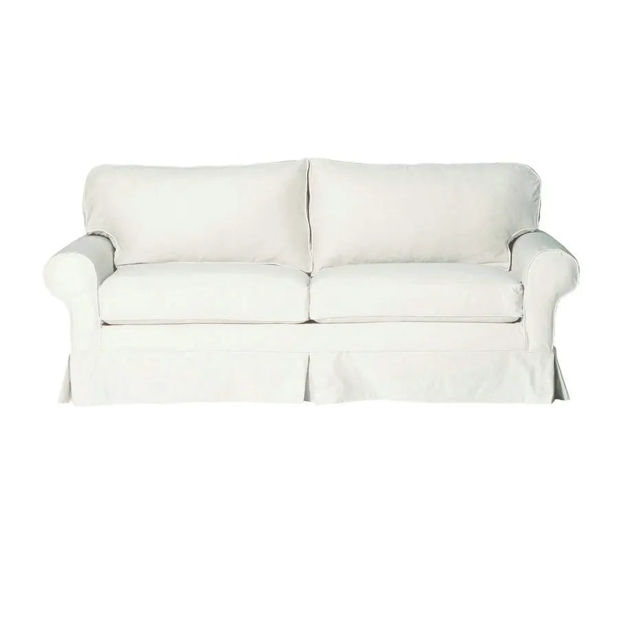 Contemporary Fabric 3-Seater Slipcovered Sofa for Compact Living Rooms