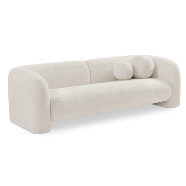 Elegant Boucle Fabric Modern Wooden Sofa – Luxury Carved Living Room Seating