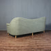 Elegant French Nordic Curved Back Sofa - Solid Oak Wood Frame, Linen Upholstery