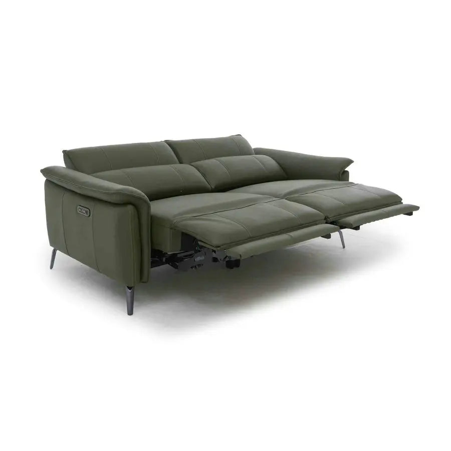 3-Seater Electric Recliner Sofa, Faux Leather, Telescopic Headrests Couch