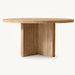 High-End Customizable Solid Oak Round Dining Table & Chair Set