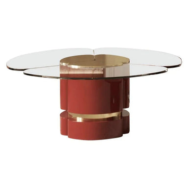 Elegant Modern Round Gold Glass Living Room Decor Coffee Table