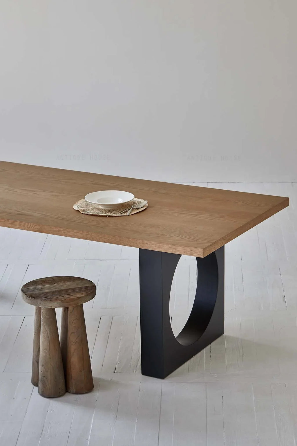 Rustic French Provincial Reclaimed Elm Wood Stool for Living Room Accent
