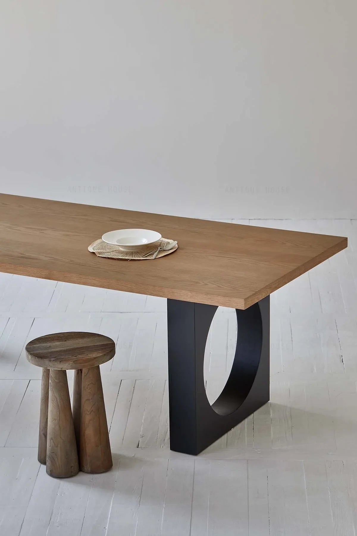Rustic French Provincial Reclaimed Elm Wood Stool for Living Room Accent