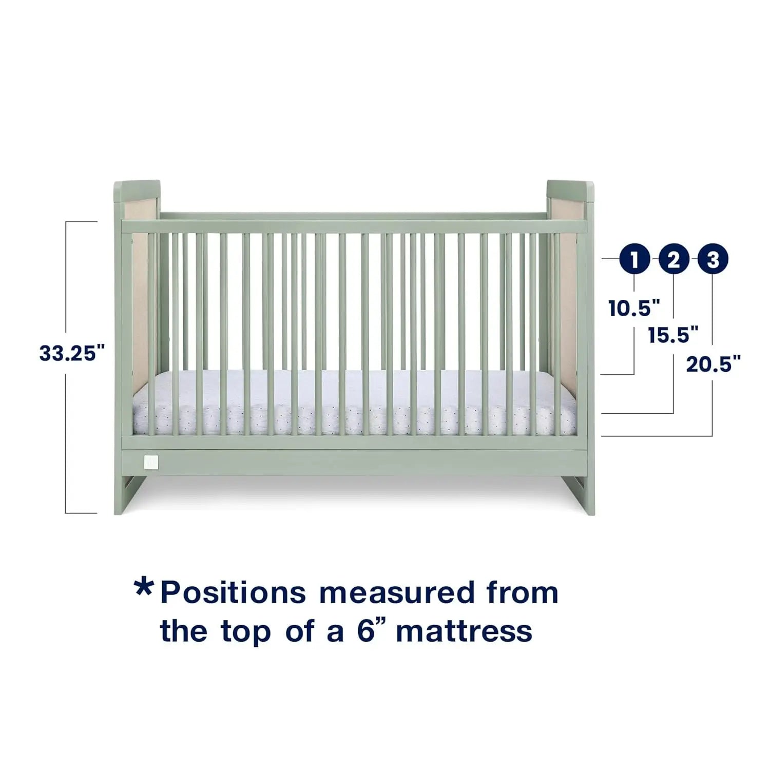 Premium 4-in-1 Convertible Wooden Baby Crib with 3 Adjustable Height Levels