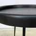 Solid Oak Round Side Table, Black Metal Legs, Living Room Accent