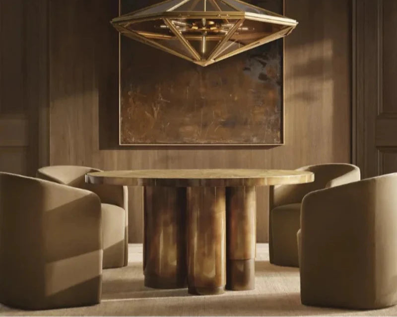Luxury Round Dining Table for Restaurant, Hotel, Villa - Customizable Furniture