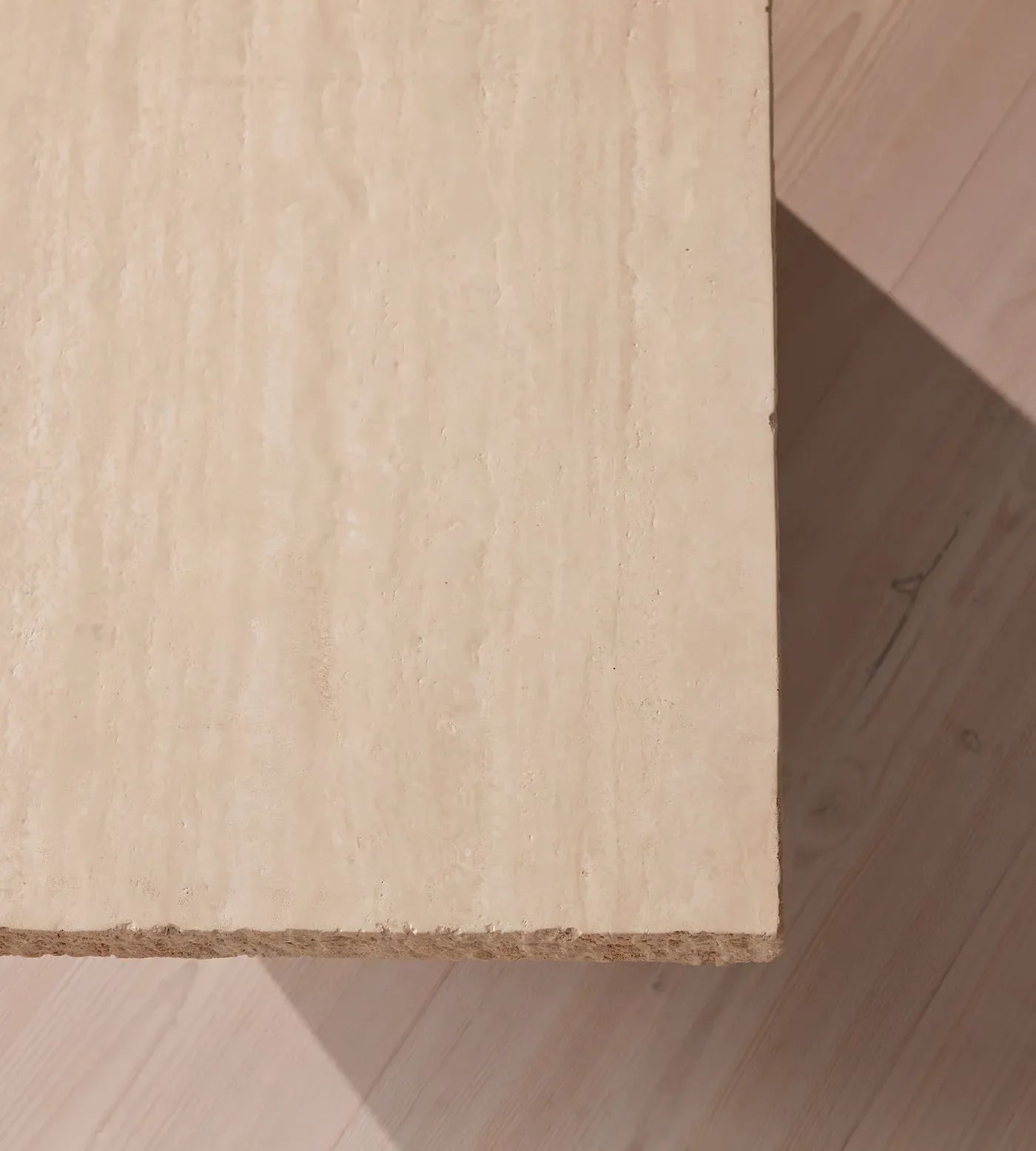 Elegant Italian Minimalist Beige Travertine Square Coffee Table for Luxury Living Room