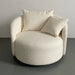 Modern White Boucle Swivel Lounge Chair for Living Room Chic Comfort