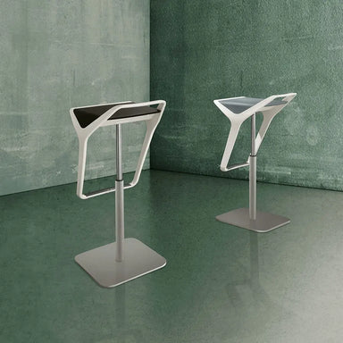 Modern Adjustable Swivel Bar Stool, Chromed Base, Premium PU Leather