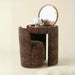 Elegant Upholstered Vintage Makeup Vanity Desk with Foldable Mirror and Stool Set