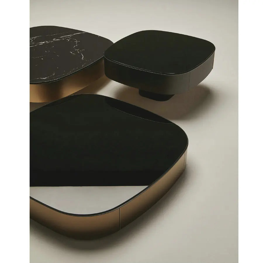 Modern Luxury Square Glass Marble Top Coffee Table for Living Room Lobby