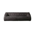 Luxurious Mid-Century Modern Upholstered Black Leather Living Room Sofa Set