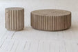 Versatile Modern Recycled Pine End Table Stool - Chic Mega Grey Finish