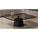 Luxury Modern Stained Glass Square Coffee Table Set with Golden Steel Frame