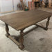 Farmhouse Solid Oak Trestle Dining Table, Carved Legs, Seats 8 Guests