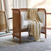 Nordic Natural Rattan Cane Back White Accent Chair for Modern Living Spaces