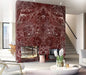 Elegant Rosso Lavento Marble Coffee Table - Natural Stone, Waterproof, Modern Design