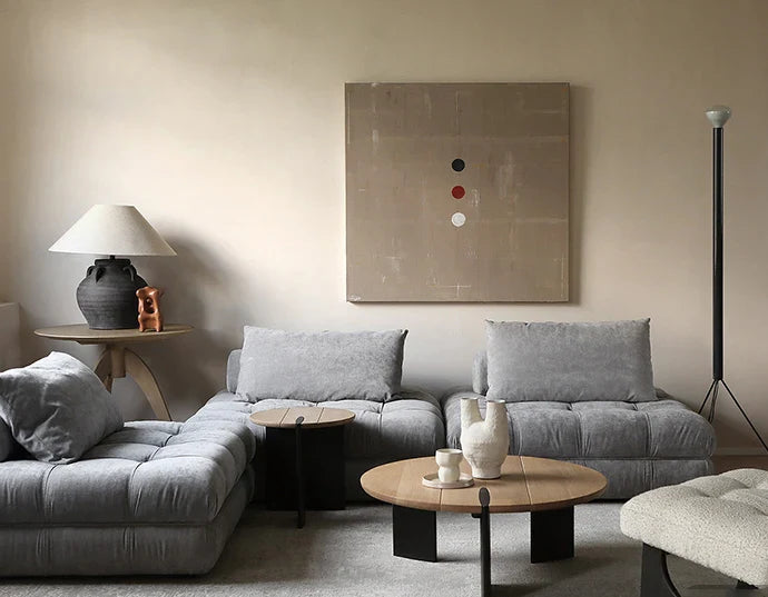 Plush Modern Sectional Cloud Sofa Boucle Fabric Customizable Nordic Design